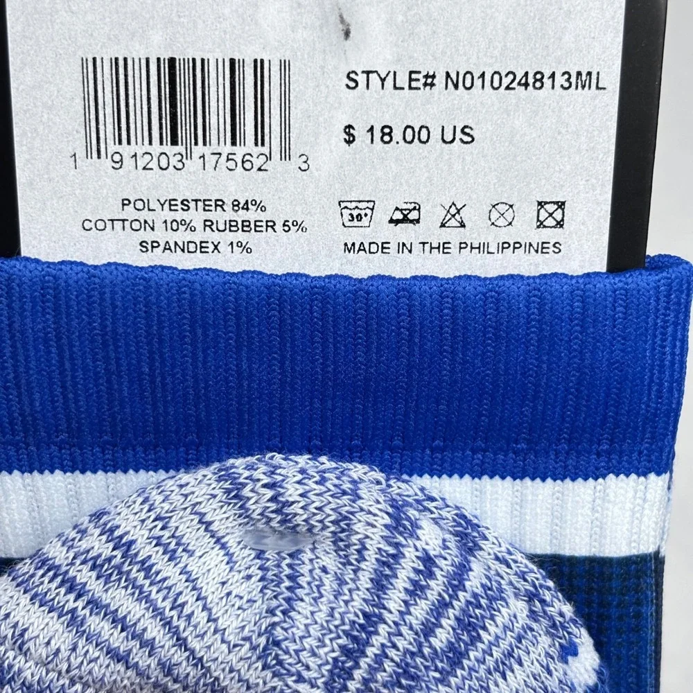 Strideline Royal Crew Socks Men's M/L Blue‎ Knight NWT